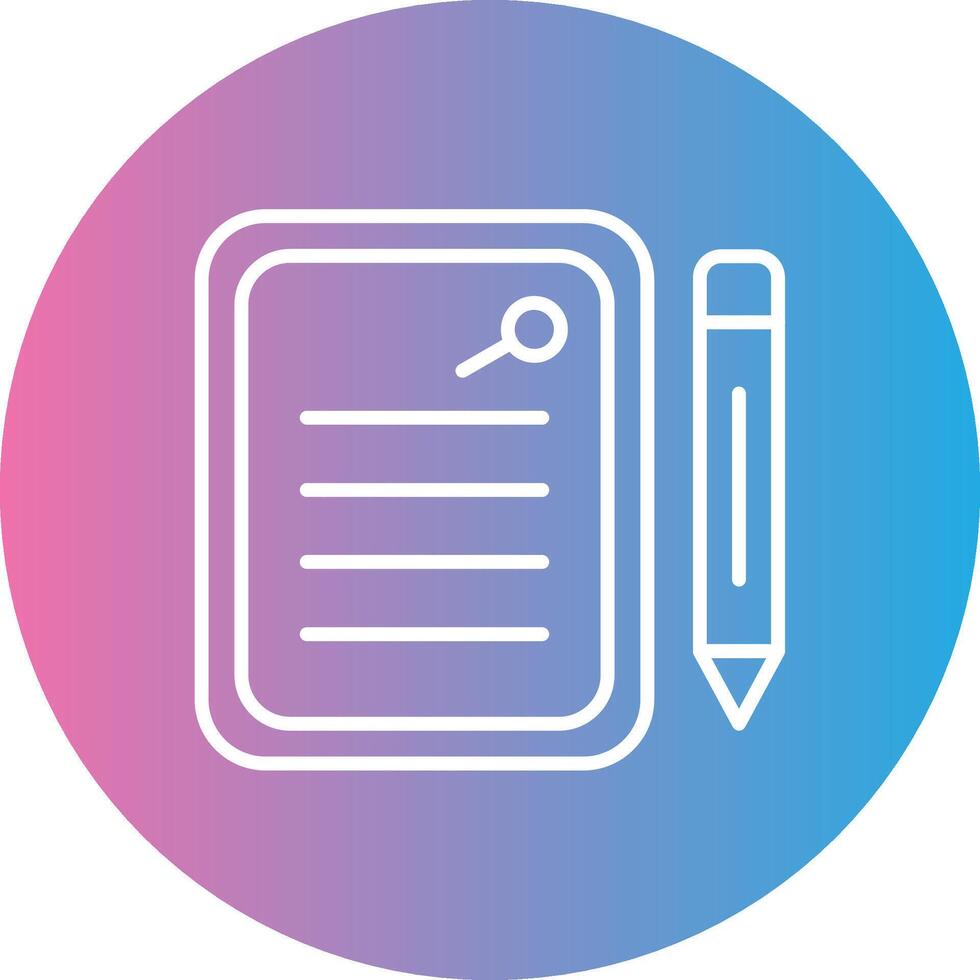 Notepad Line Gradient Circle Icon vector