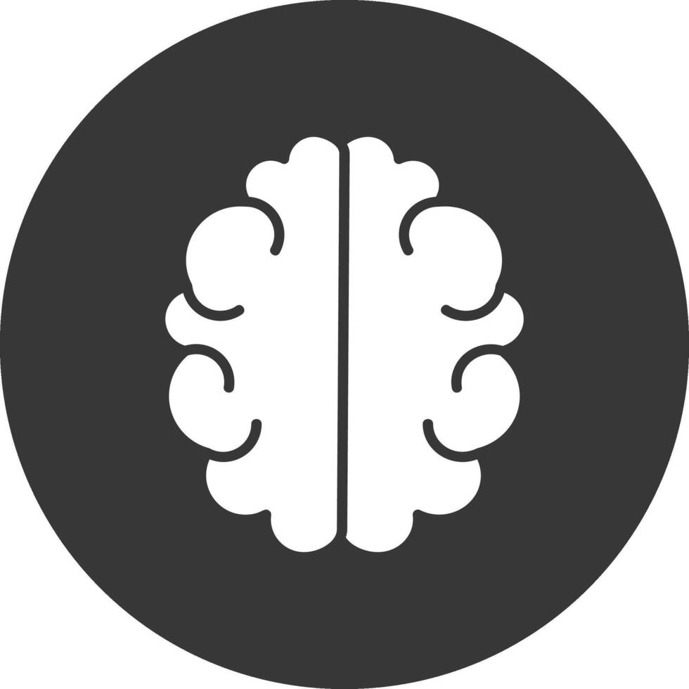 icono de glifo de cerebro invertido vector