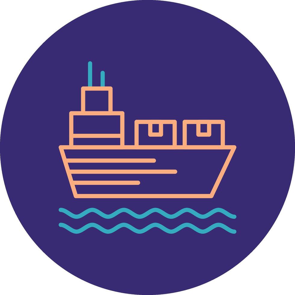 Shipping Line Two Color Circle Icon vector