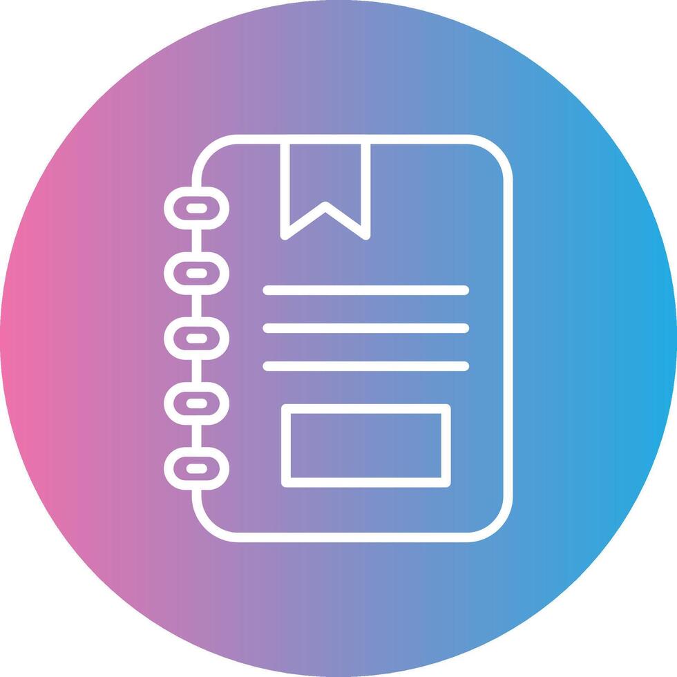 Notebook Line Gradient Circle Icon vector