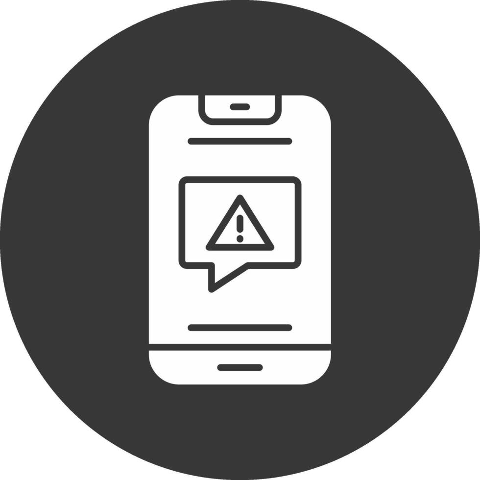 Alert Glyph Inverted Icon vector