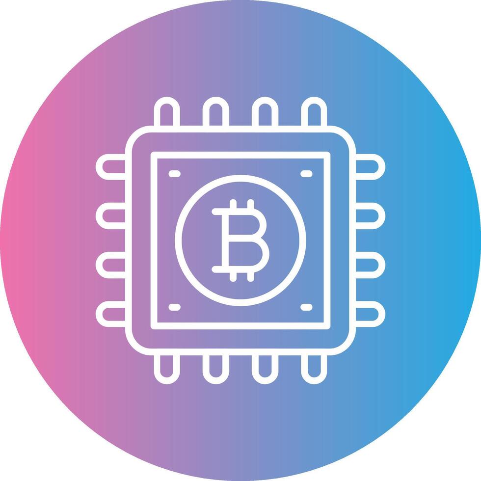 Bitcoin Process Line Gradient Circle Icon vector