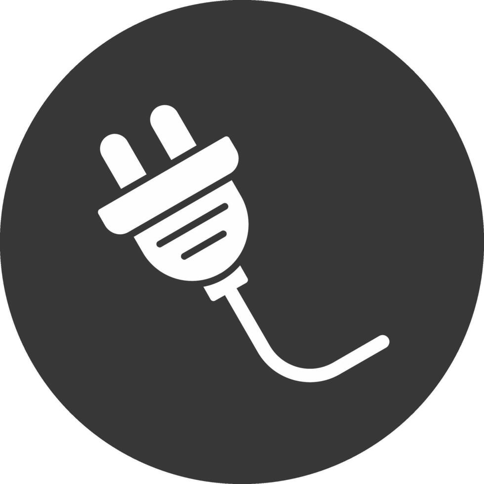 Plug Glyph Inverted Icon vector