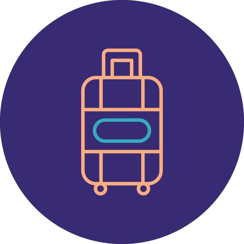 Suitcase Line Two Color Circle Icon vector