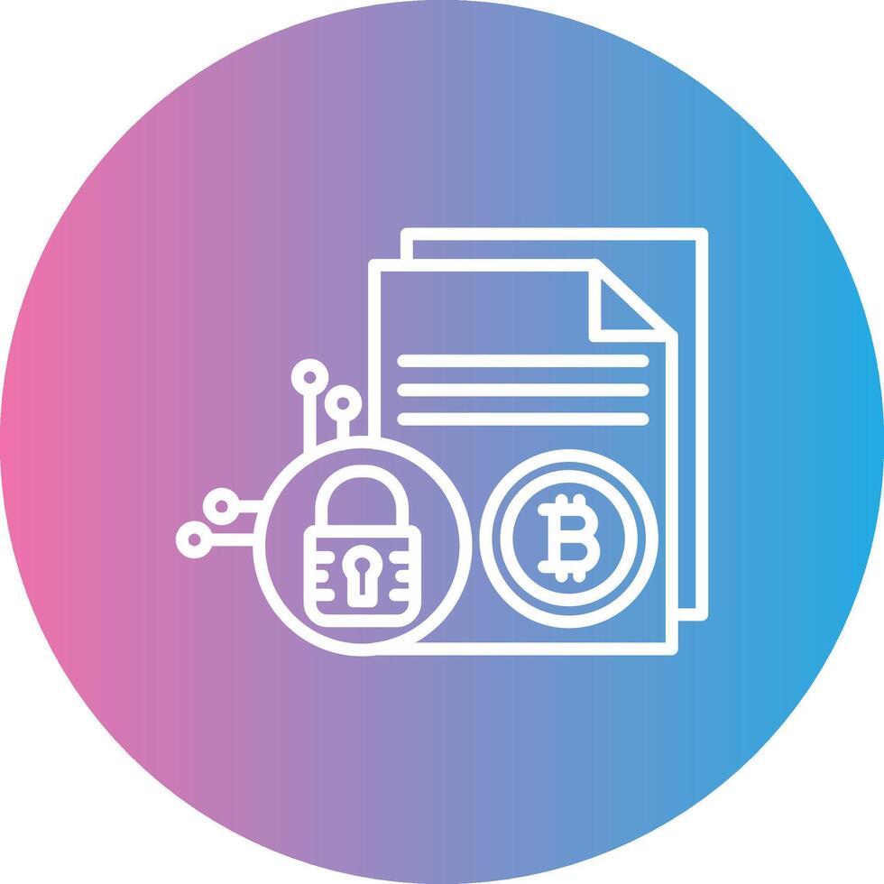 Bitcoin Technology Line Gradient Circle Icon vector