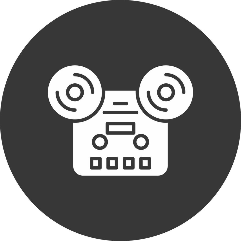 Tape Glyph Inverted Icon vector