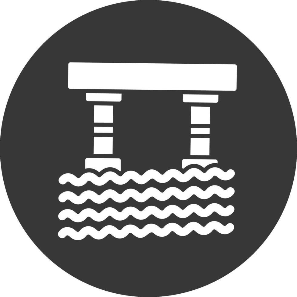Bridge Glyph Inverted Icon vector