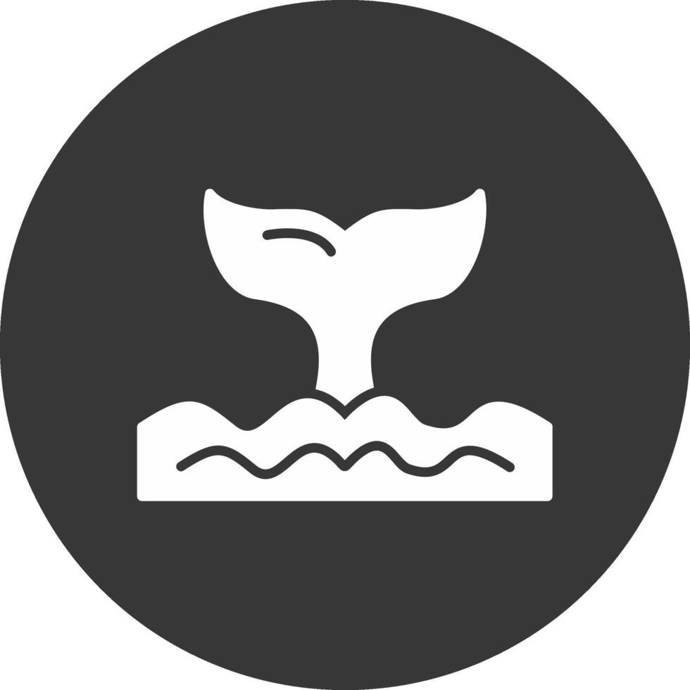 Whale Glyph Inverted Icon vector