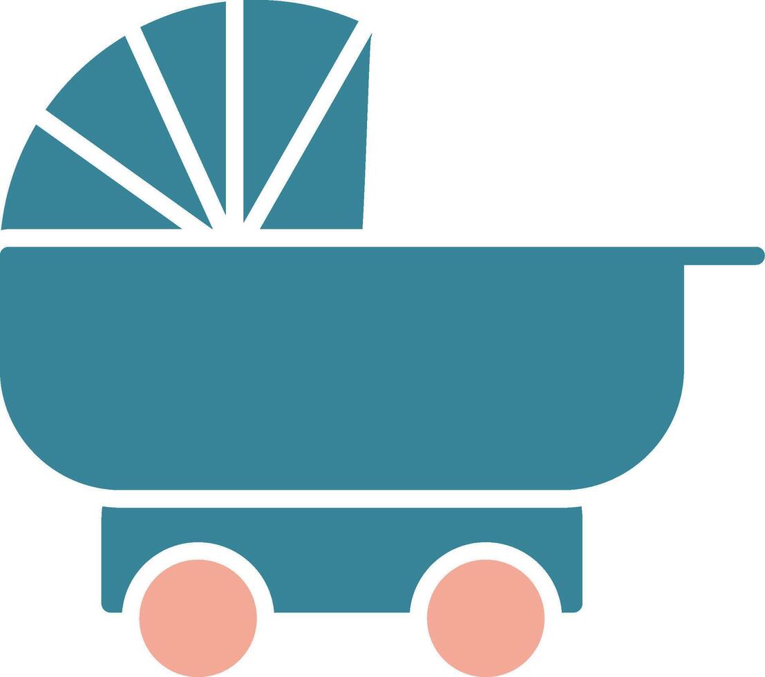 Pram Glyph Two Color Icon vector