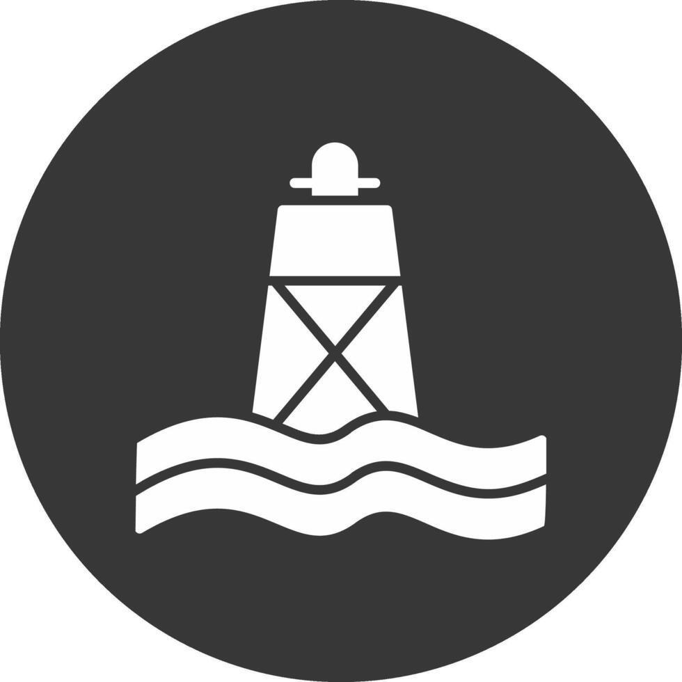 Buoy Glyph Inverted Icon vector