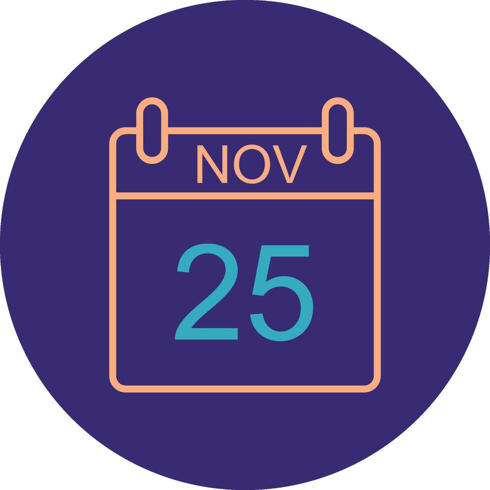 November Line Two Color Circle Icon vector