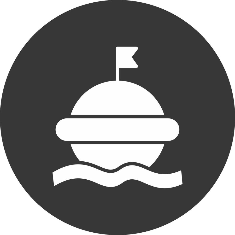 Buoy Glyph Inverted Icon vector