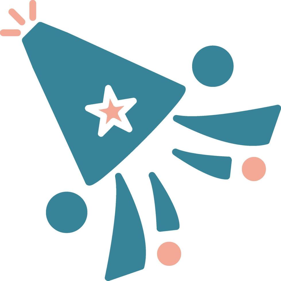 Party Hat Glyph Two Color Icon vector