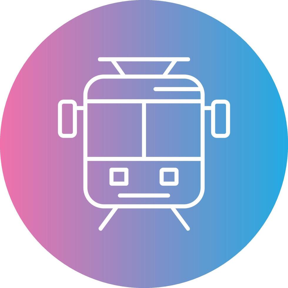 Old Tram Line Gradient Circle Icon vector