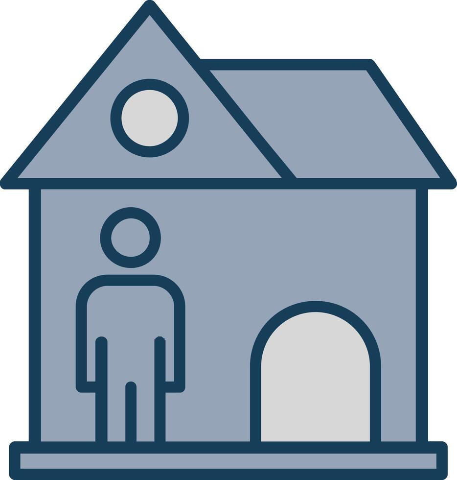 Landlord Line Filled Grey Icon vector