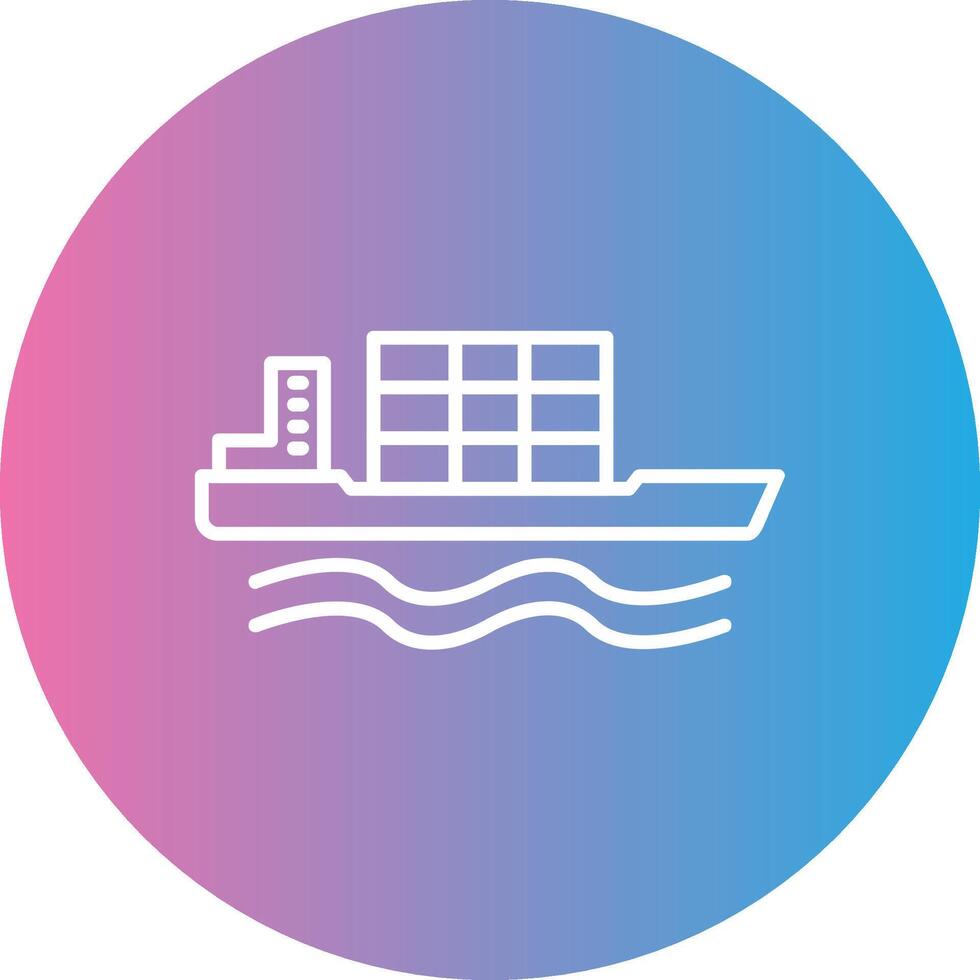 Bulk Carrier Line Gradient Circle Icon vector