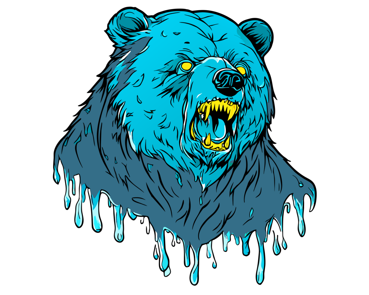 une zombi ours avec du sang égouttage de ses bouche png