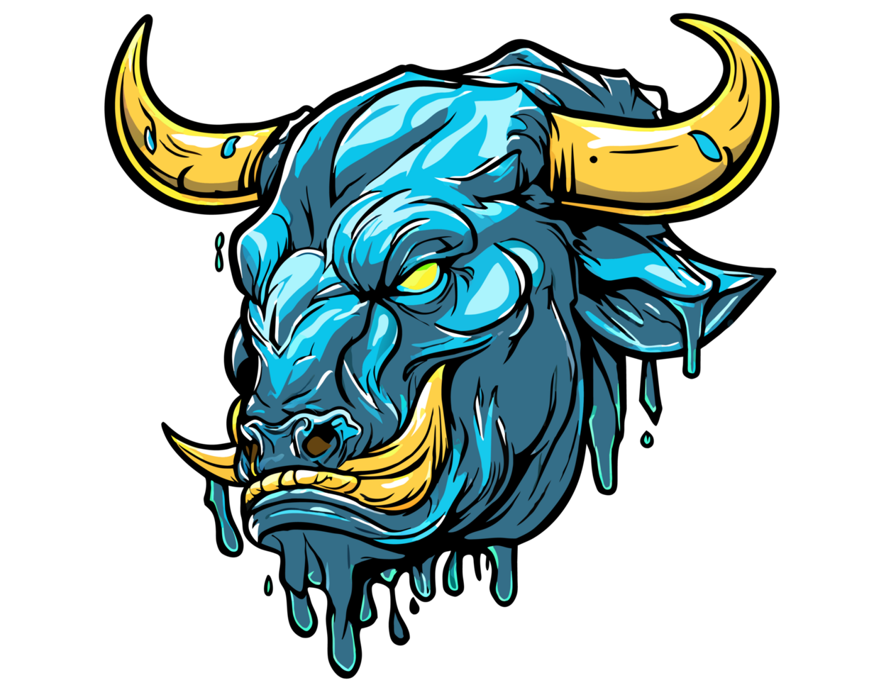 bull head with horns zombie png