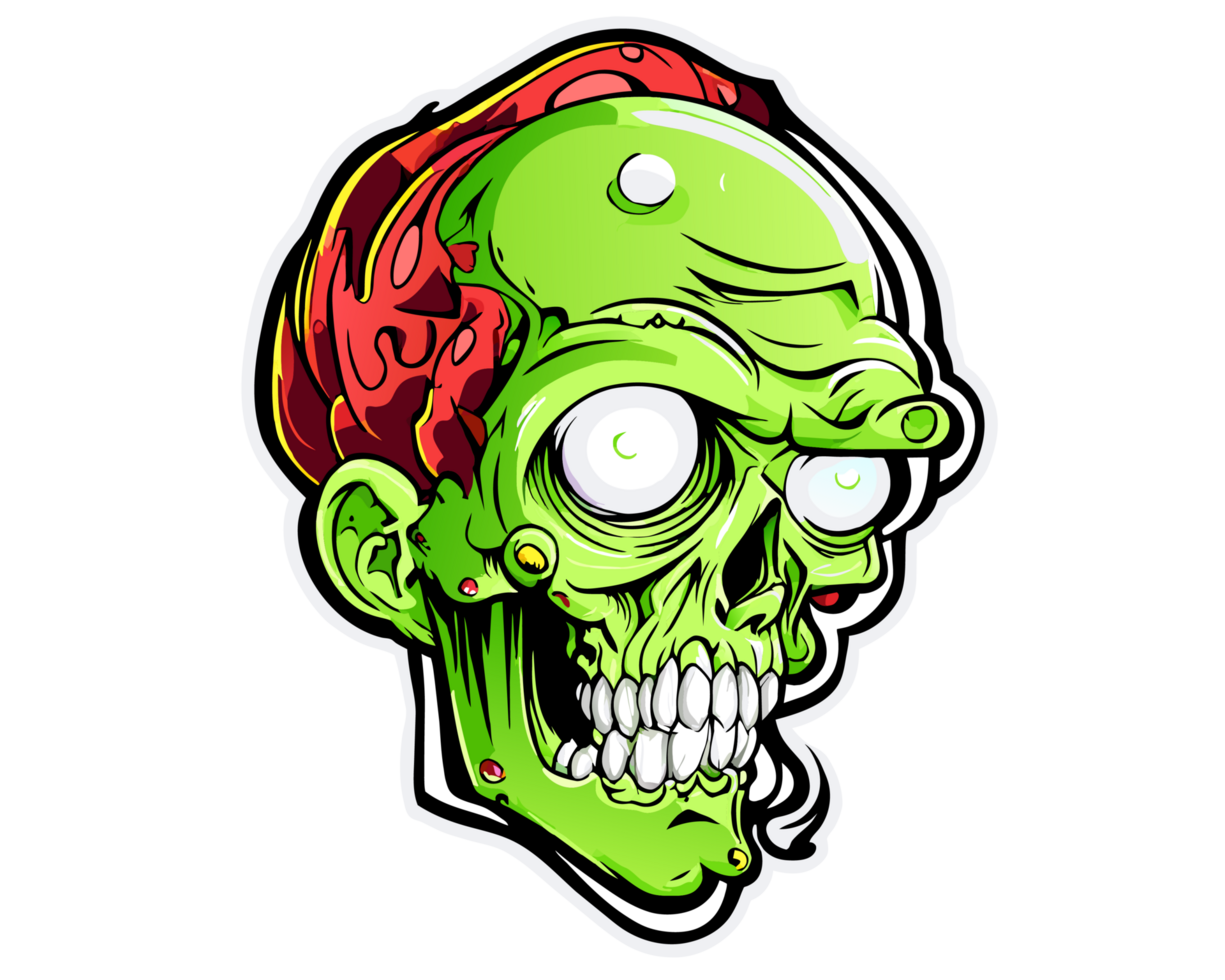 Zombie Skelett auf transparent Hintergrund png