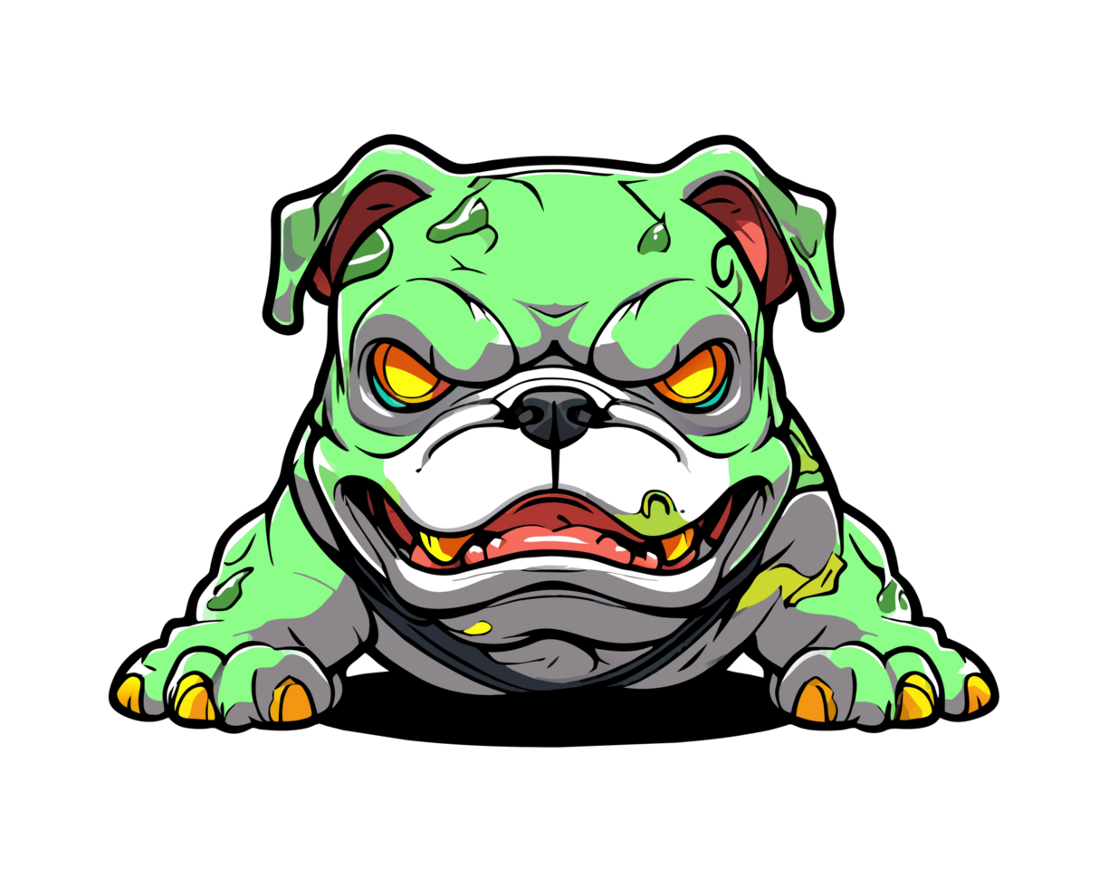 french bulldog zombie dog cartoon illustration png