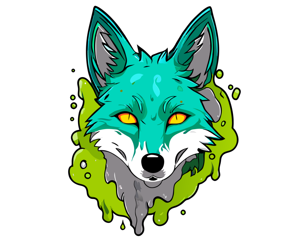 ein Zombie Fuchs mit ein lange Schwanz und ein groß Kopf png