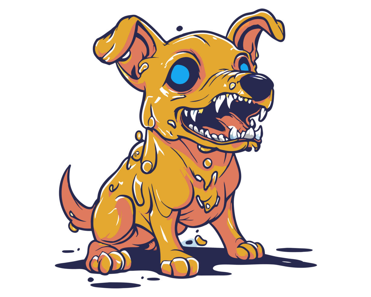 french bulldog zombie dog cartoon illustration png