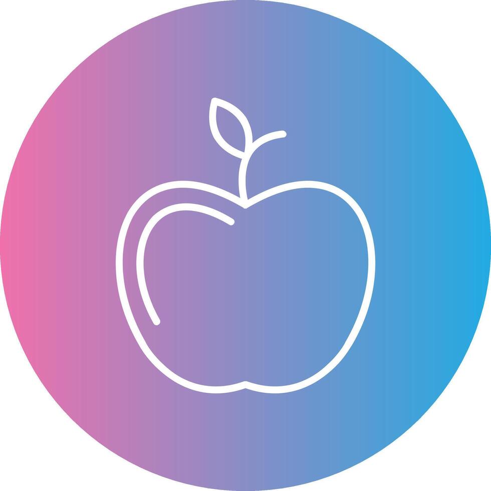 manzana línea degradado circulo icono vector