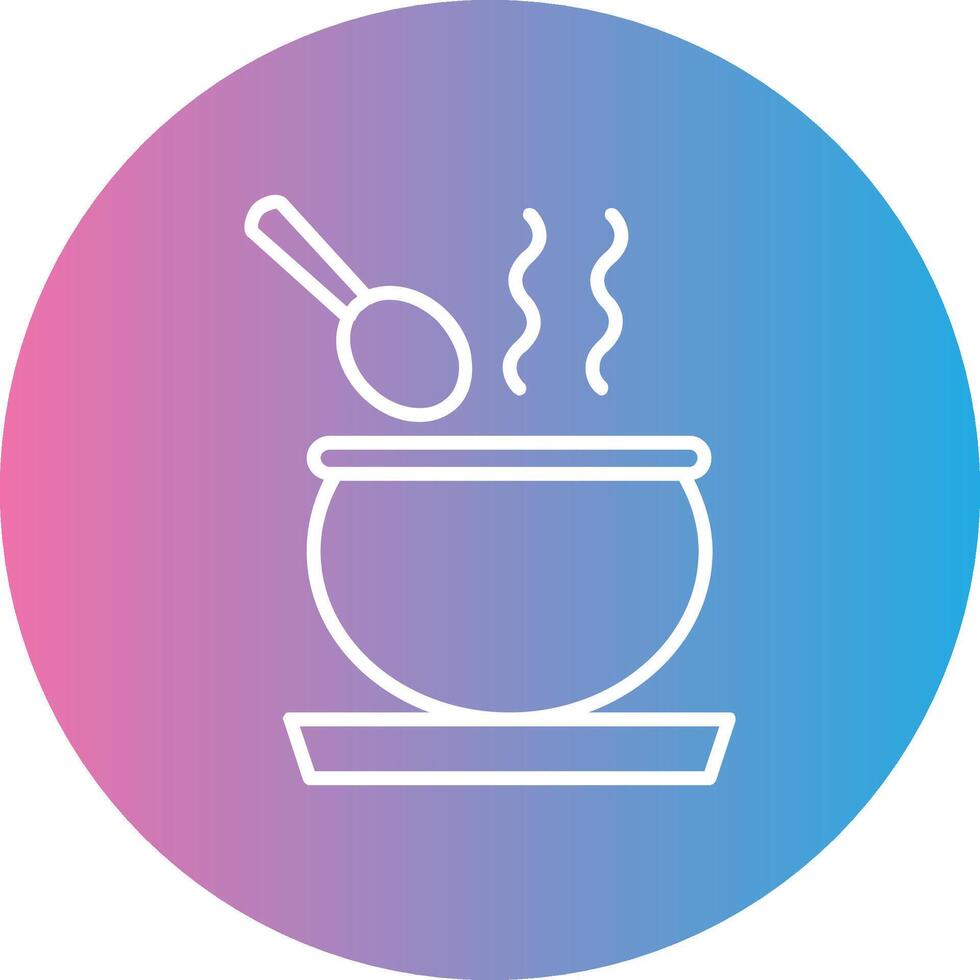 Soup Line Gradient Circle Icon vector