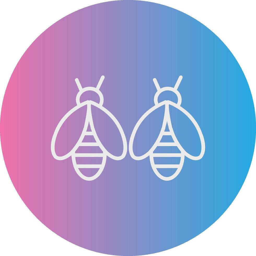 Bees Line Gradient Circle Icon vector