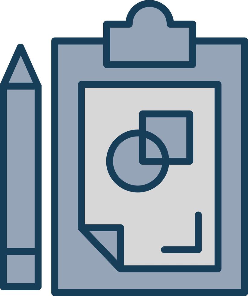 Sketching Line Filled Grey Icon vector