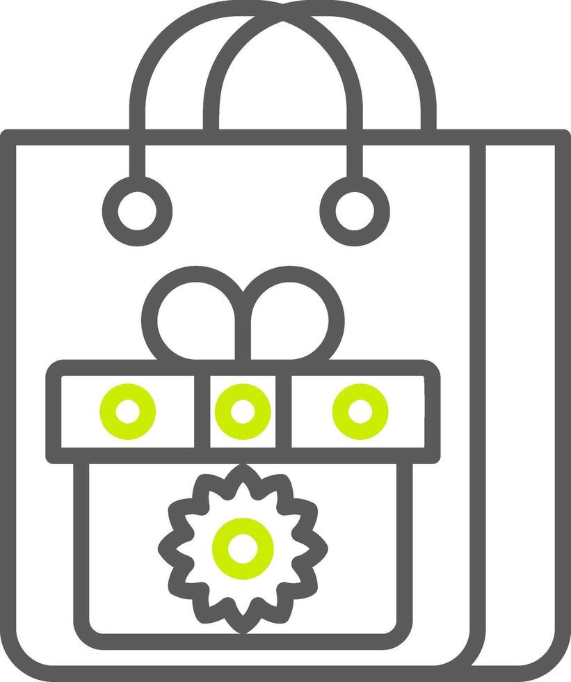 Gift Bag Line Two Color Icon vector