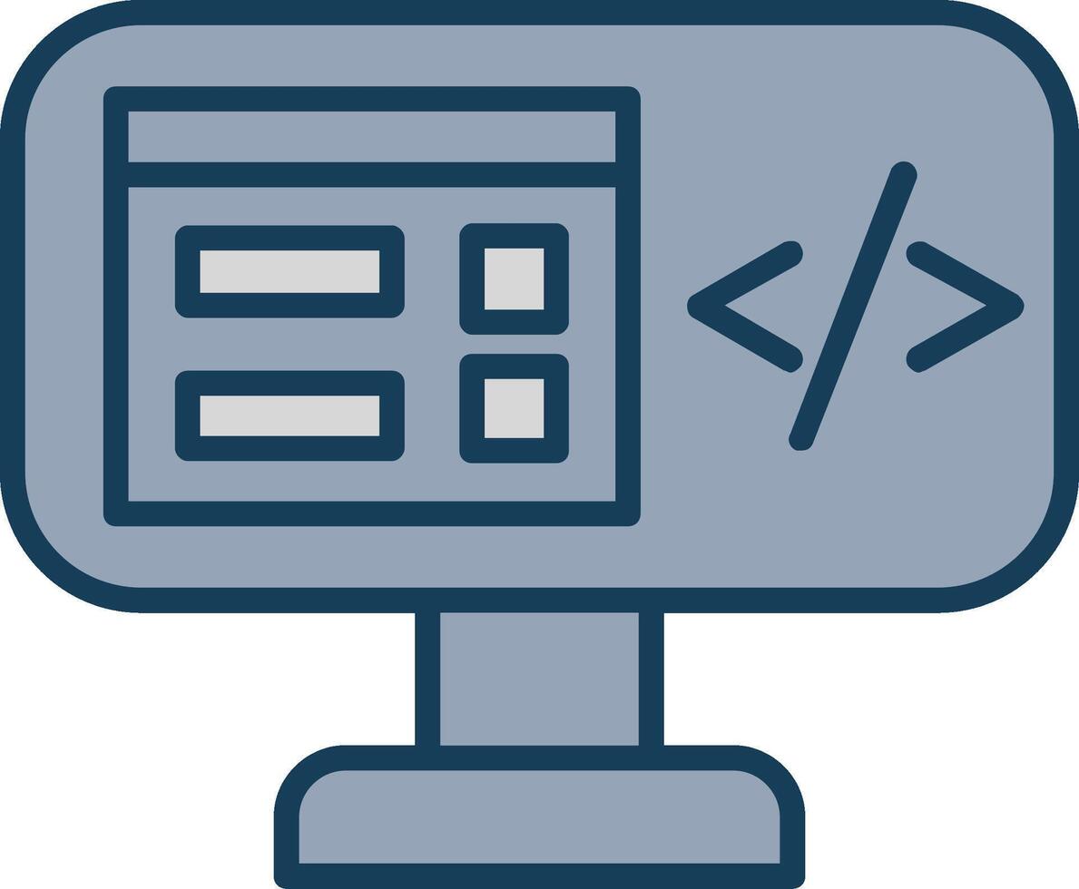 Program Coding Line Filled Grey Icon vector