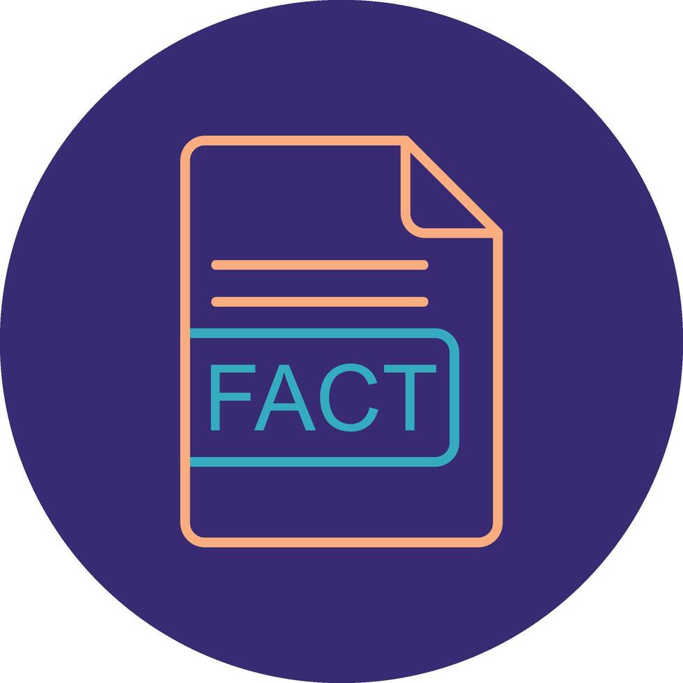 FACT File Format Line Two Color Circle Icon vector