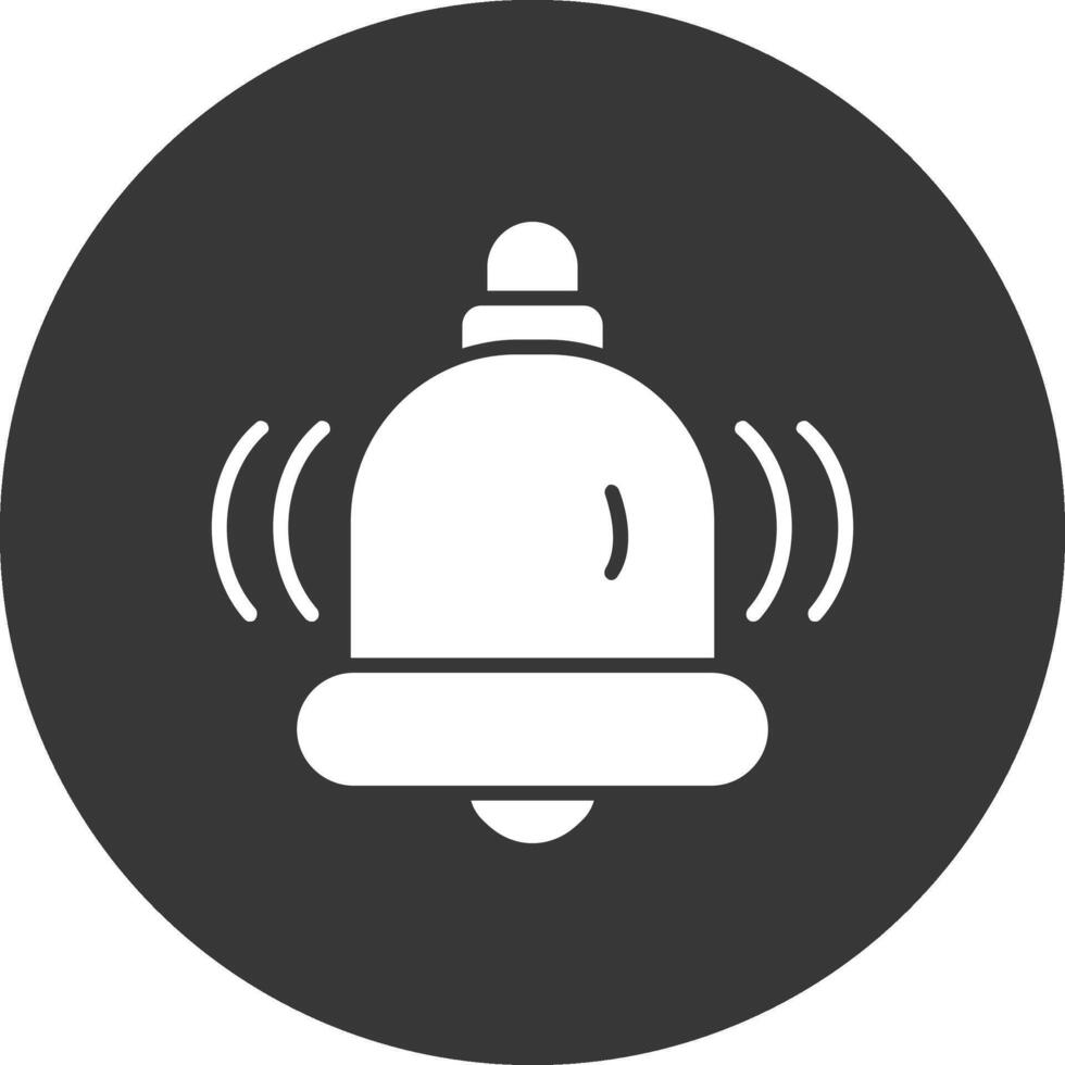 School Bell Glyph Inverted Icon vector