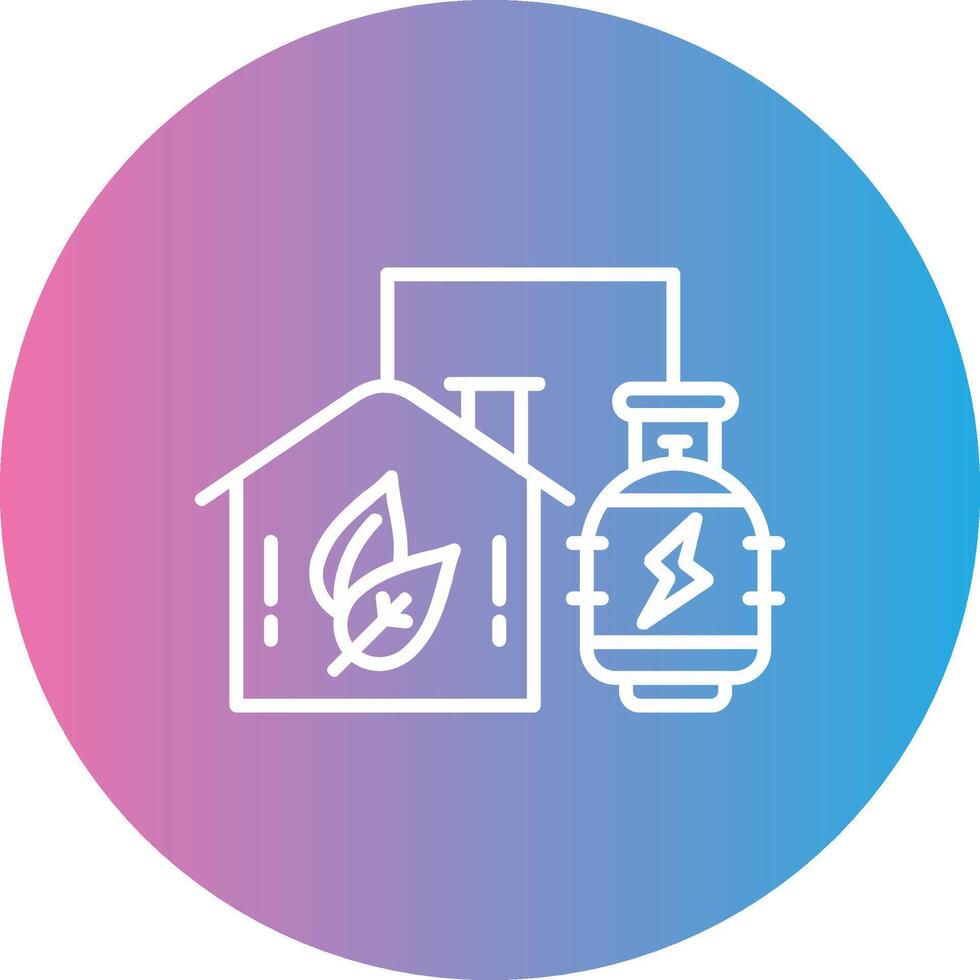 Biogas Energy Line Gradient Circle Icon vector