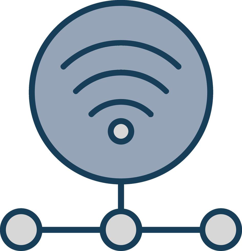 Internet Connection Line Filled Grey Icon vector