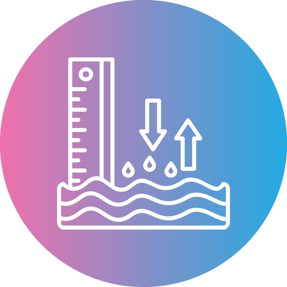 Sea Level Line Gradient Circle Icon vector