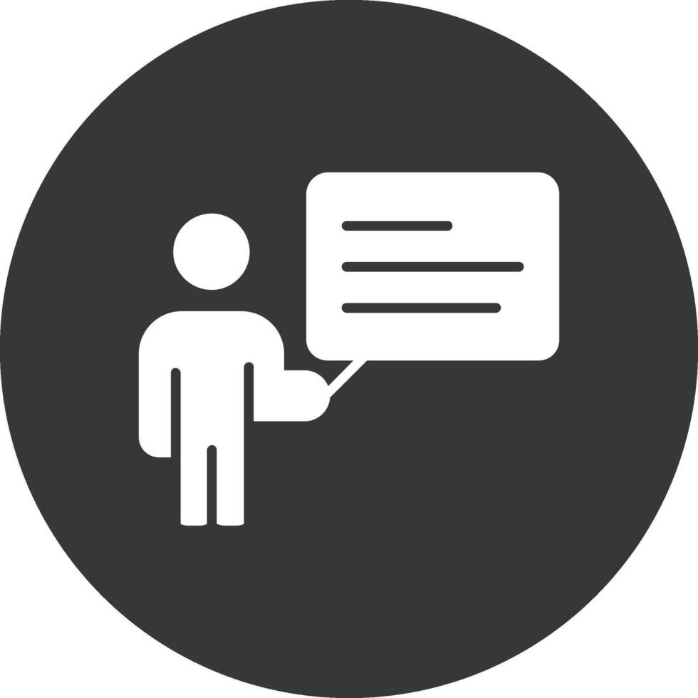 Teacher Glyph Inverted Icon vector