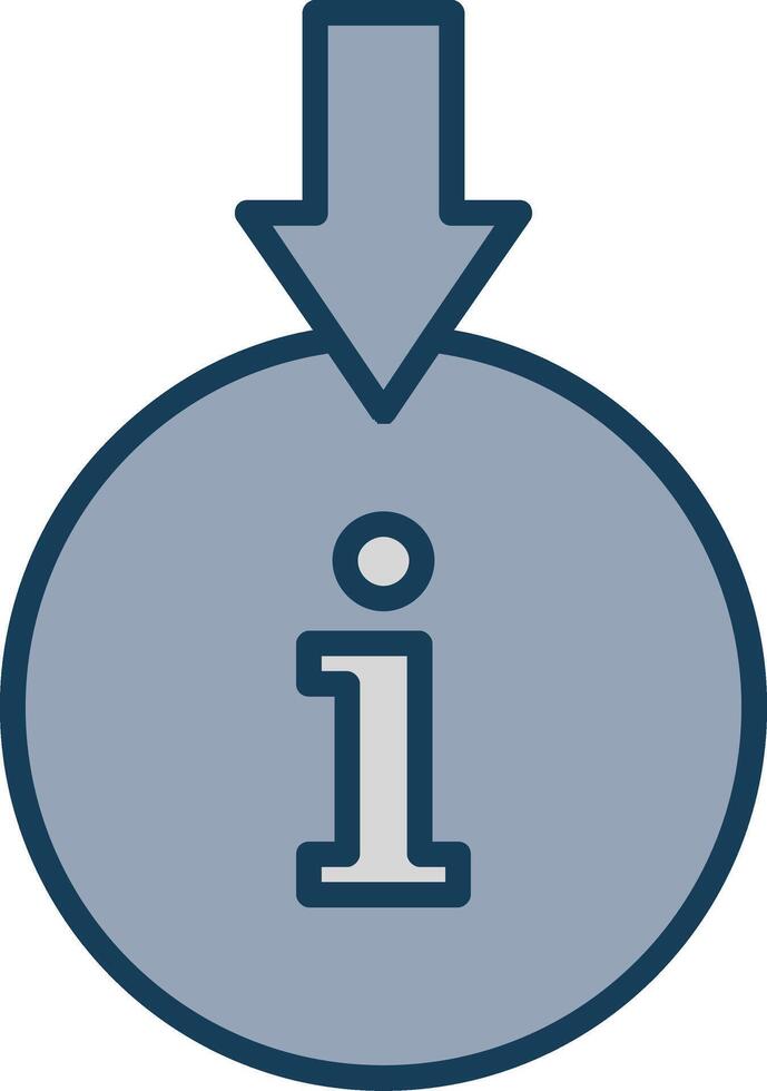 Information Download Line Filled Grey Icon vector
