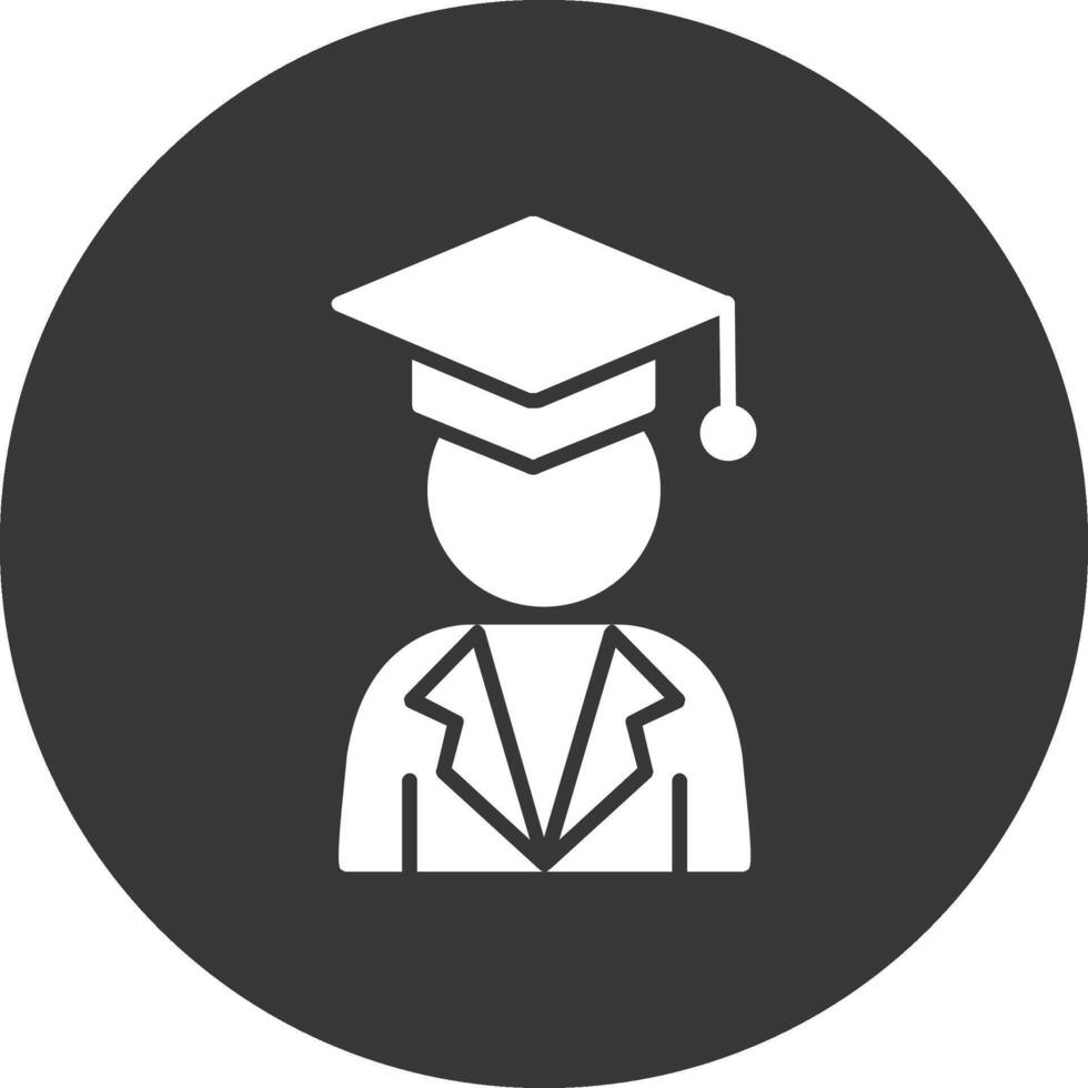 Academician Glyph Inverted Icon vector