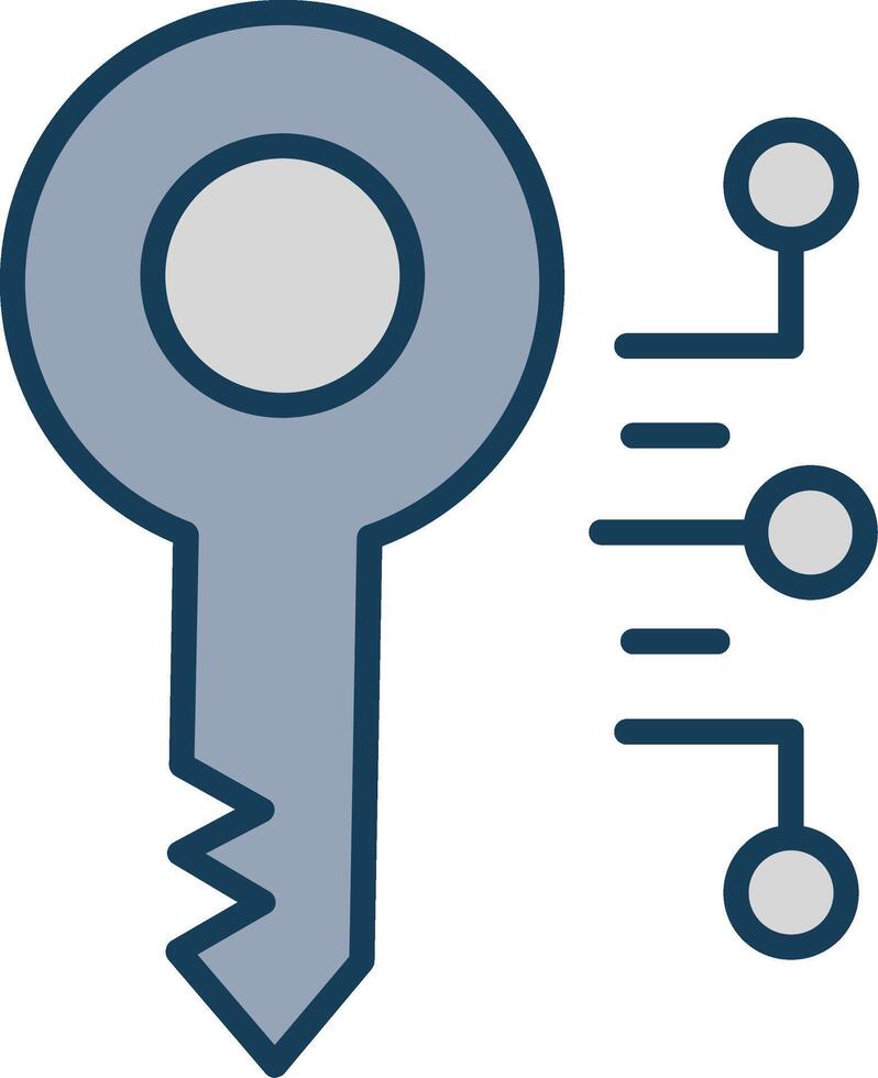 Digital Key Line Filled Grey Icon vector