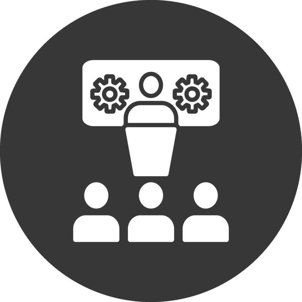 Workshop Glyph Inverted Icon vector