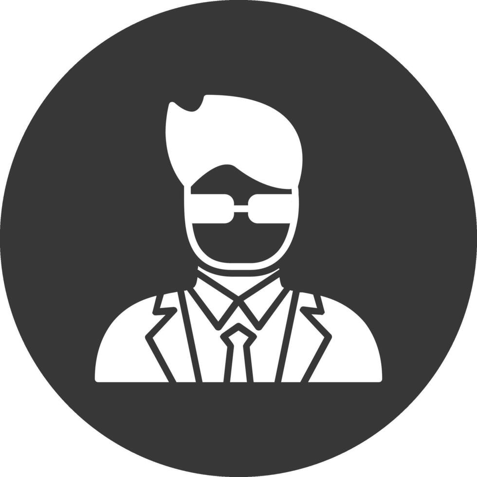 Bodyguard Glyph Inverted Icon vector