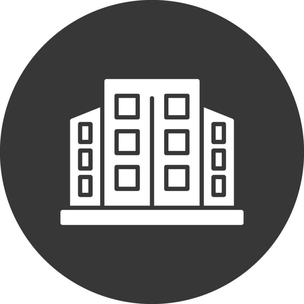 Office Building Glyph Inverted Icon vector