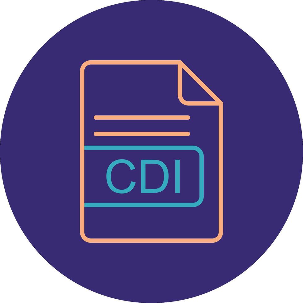 CDI File Format Line Two Color Circle Icon vector