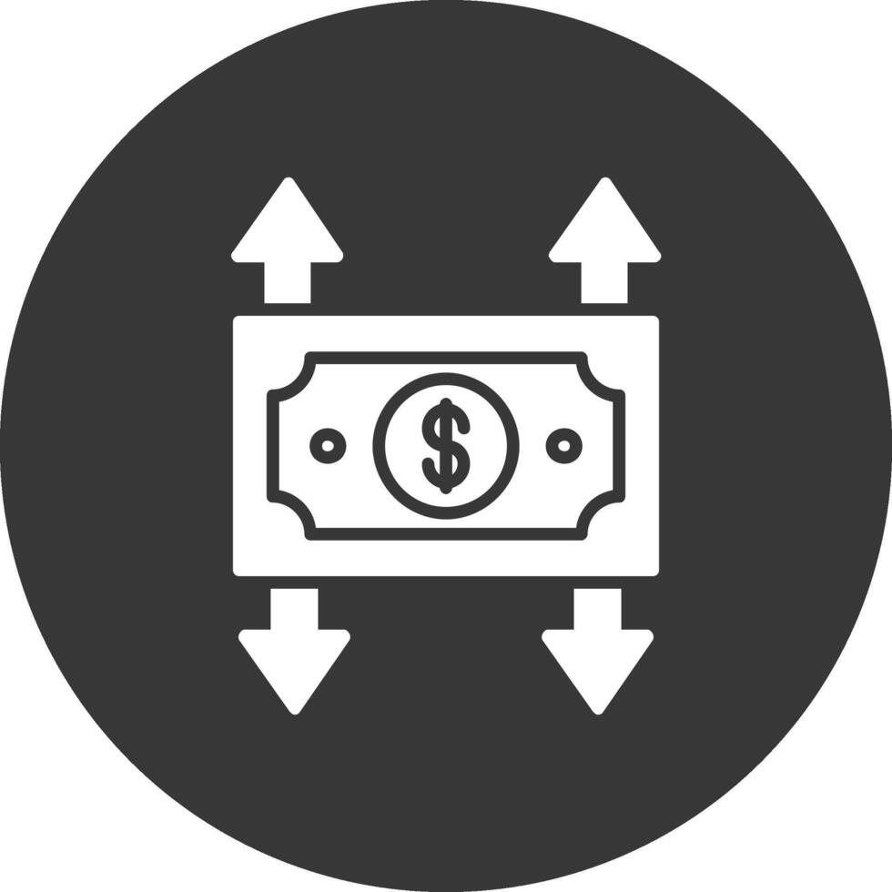 Profit And Loss Glyph Inverted Icon vector