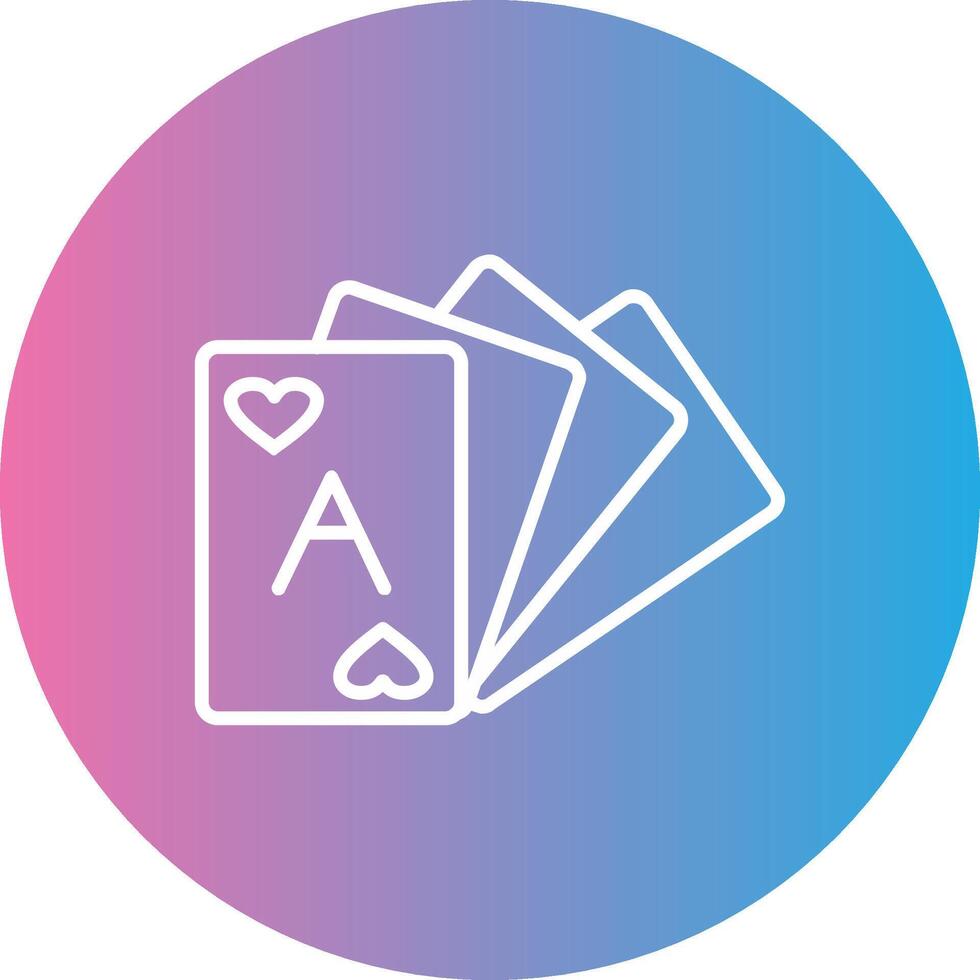 Card Deck Line Gradient Circle Icon vector