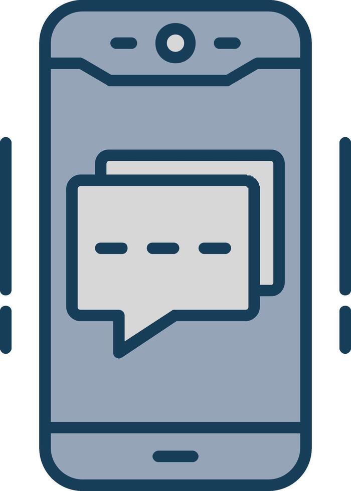 Mobile Chat Line Filled Grey Icon vector