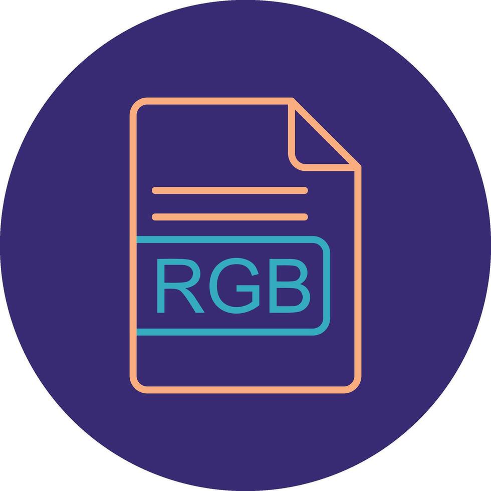 RGB File Format Line Two Color Circle Icon vector