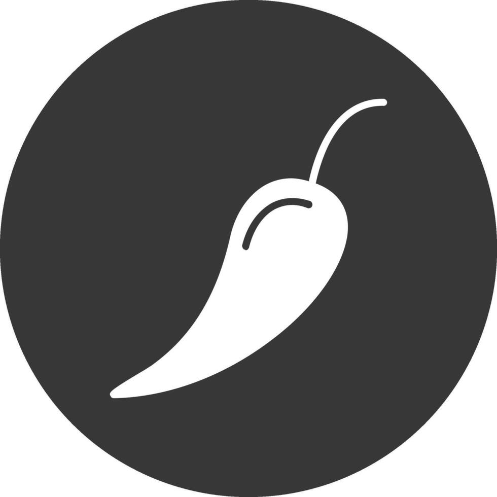 Chilli Glyph Inverted Icon vector